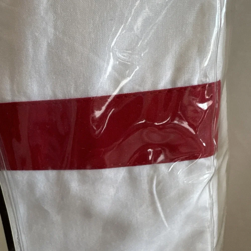 Pottery Barn Morgan Red Banded Duvet Cover Full Queen 400 Thread Count NEW Cotto